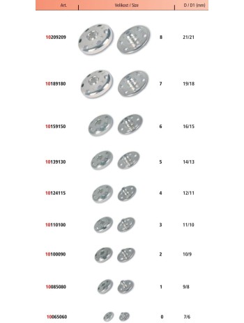 Metallic Press Studs