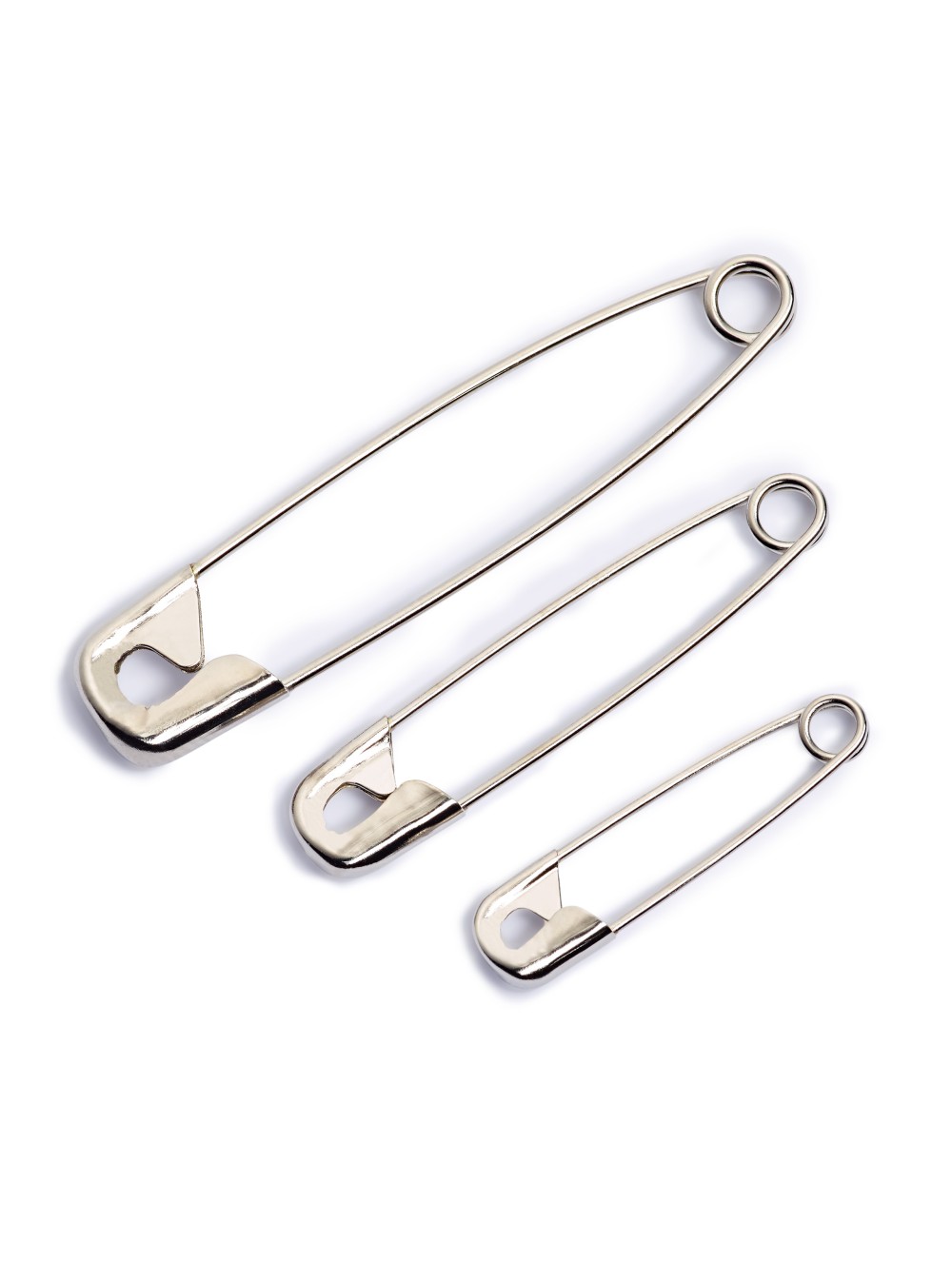 SILVER SAFETY PINS 19 mm (No 3/0) STEEL wholesale
