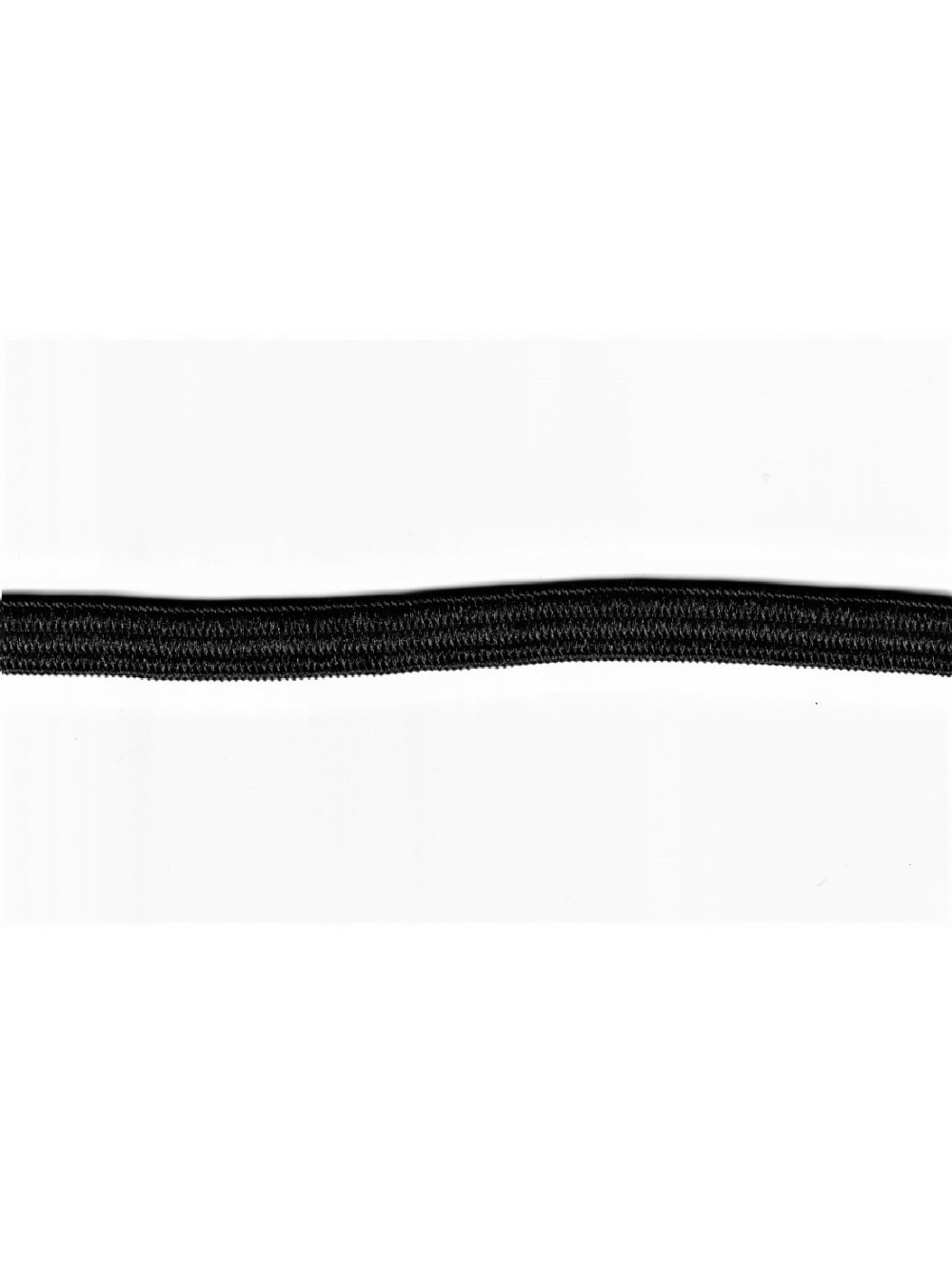 KNITTED ELASTIC TAPE 6 mm - BLACK - WHOLESALE