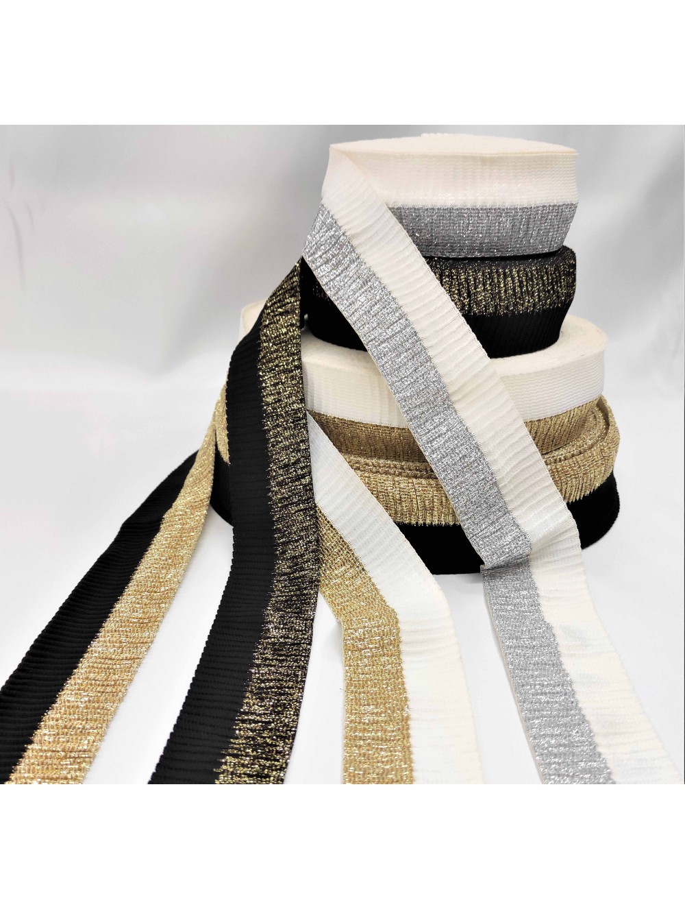 ELASTIC WAFFLE STRIPED TAPE , 50 mm (WHOLESALE)