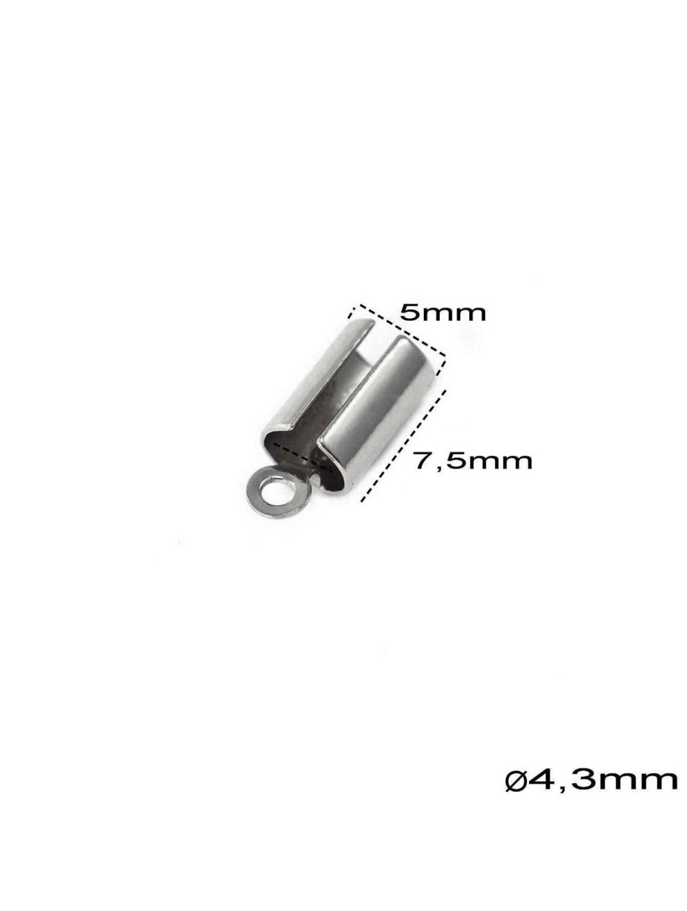 BRASS FOLD OVER CORD TIP 4 mm (WHOLESALE)