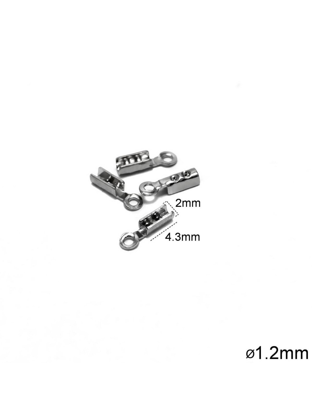 BRASS FOLD OVER CORD TIP  1-1,2 mm (WHOLESALE)