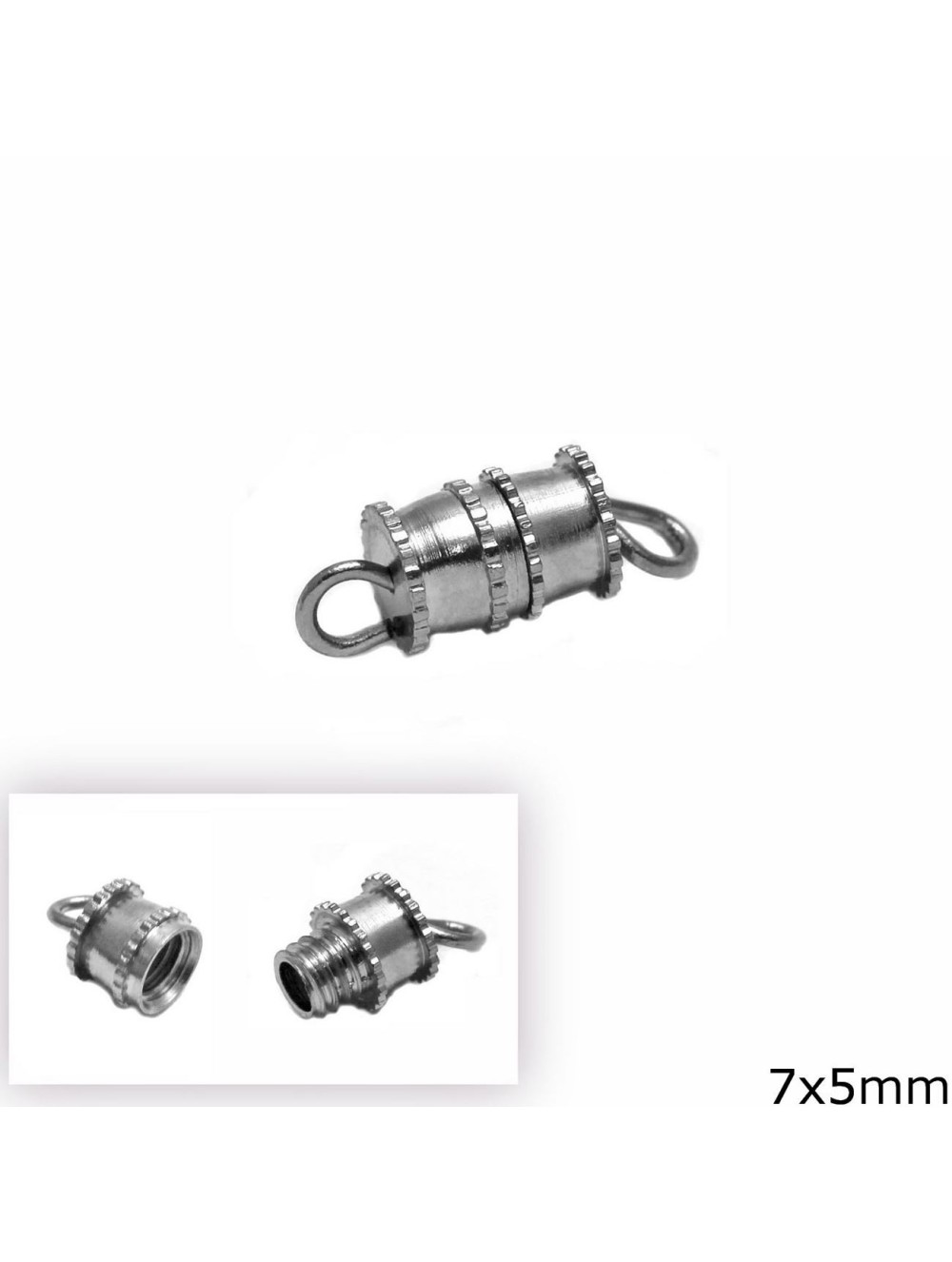 BRASS SCREW CLASP 7 x 5 mm (WHOLESALE)