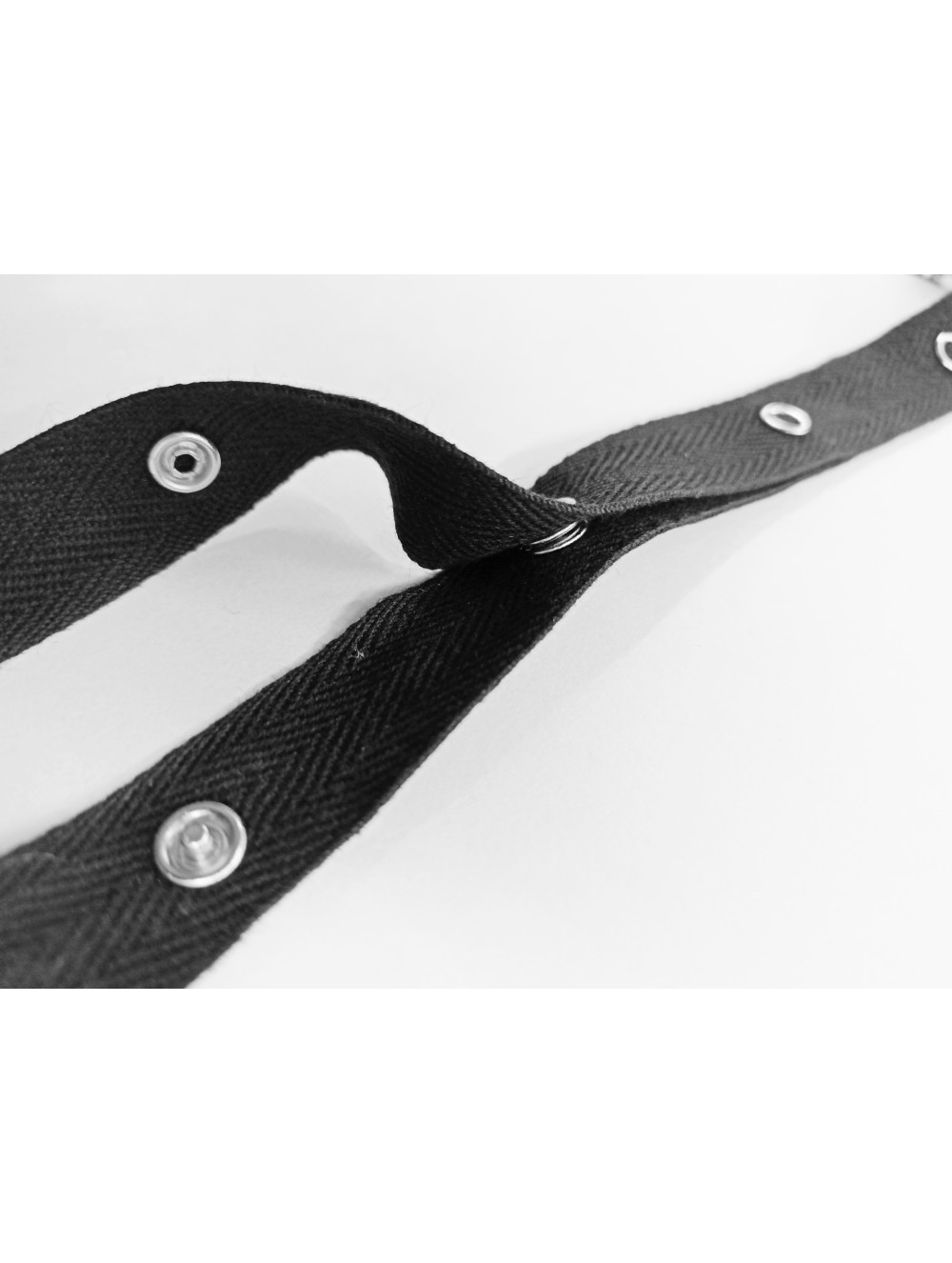 SNAP BUTTON COTTON TAPE RIBBON - BLACK (WHOLESALE)