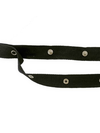 SNAP BUTTON COTTON TAPE RIBBON - BLACK (WHOLESALE)