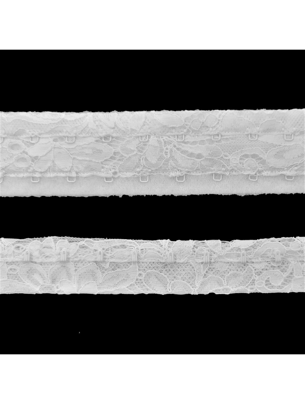 HOOK and EYE TAPE LACE -TRIM ,2 ROW, SEΤ ( WHOLESALE)