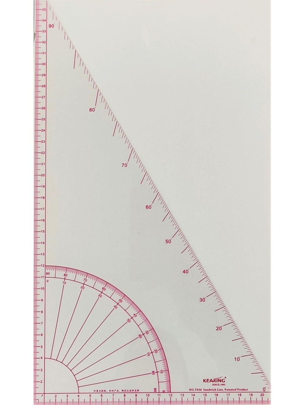 PLASTIC TRIANGLE RULER 22 x 36 cm wholesale