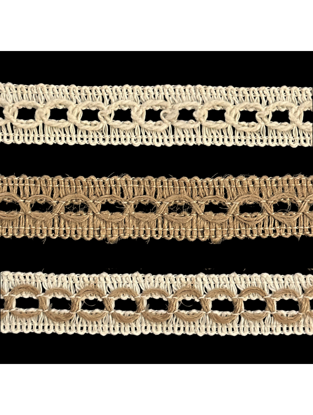 COTTON BURLAP PLAIT TRIMMINGS  2 cm wholesale