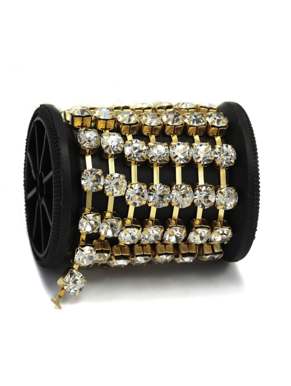 BRASS CUP CHAIN ONE LINE SS29 WITH GLASS STONES wholesale