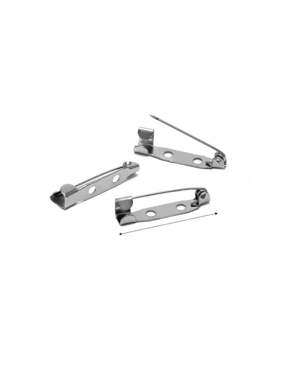 IRON PIN BACK with holes 25 - 38 mm