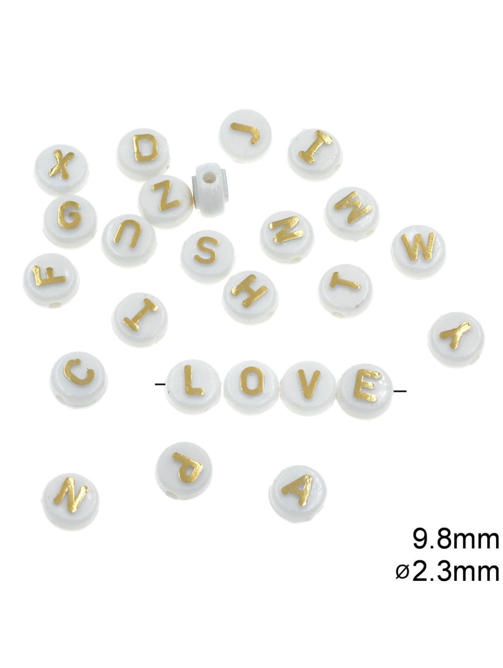 PLASTIC BEAD LETTERS 9.8 mm wholesale