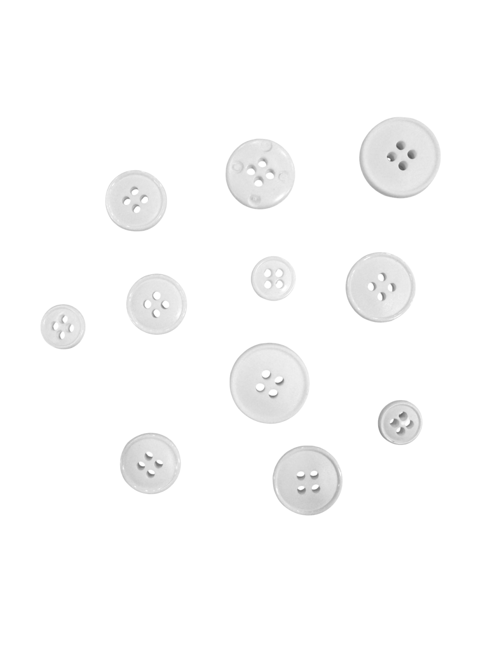 WHITE PLASTIC BUTTON