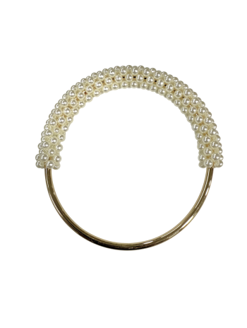 ROUND METALLIC HANDLE LINK FOR BAGS with pearls