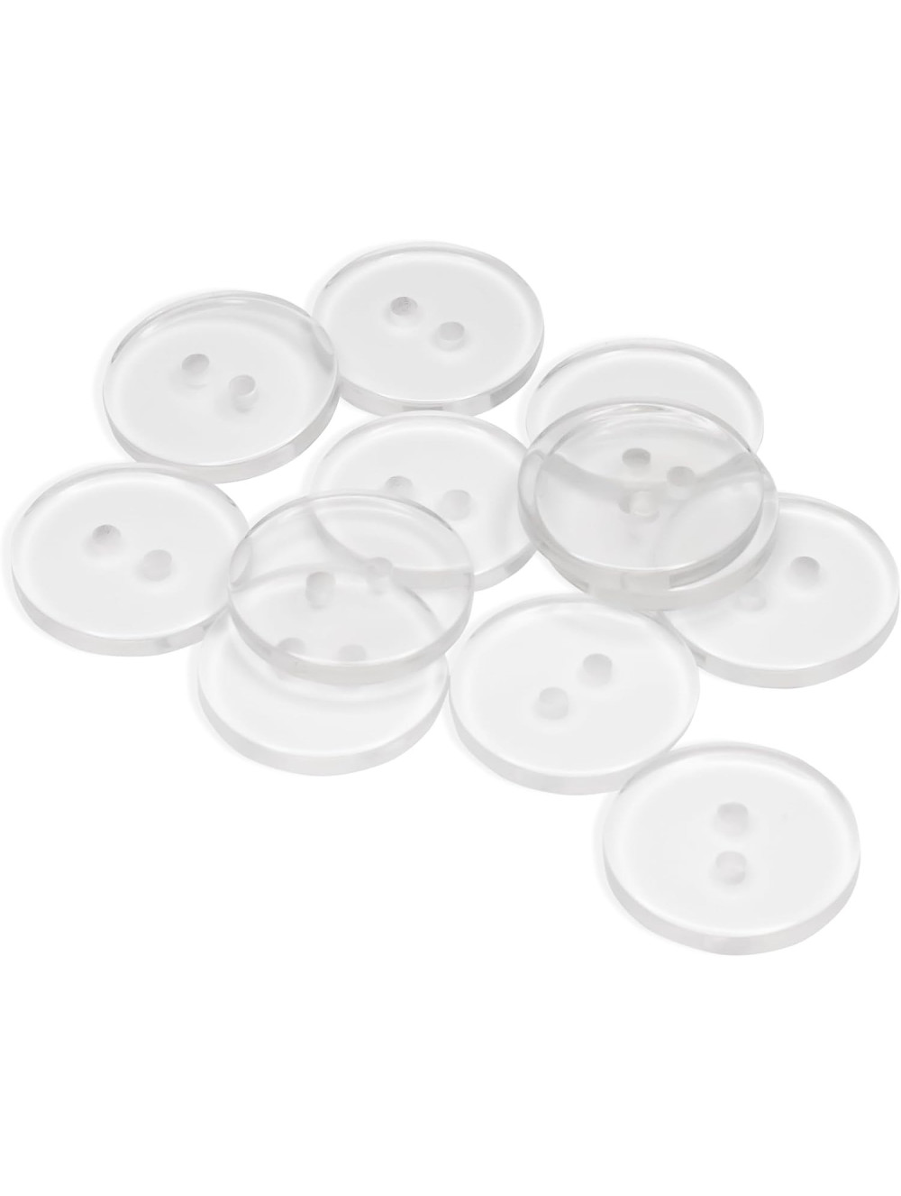 TRANSPARENT PLASTIC BUTTON (2 holes)